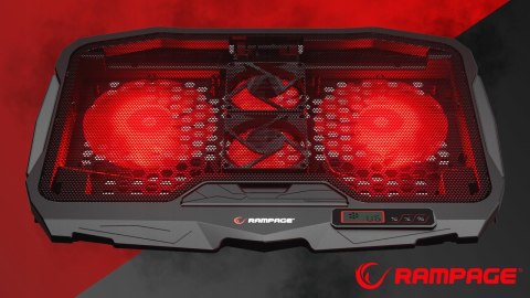 Rampage AD-RC4 Podstawka chłodząca pod laptop gaming czarna LED regulowana