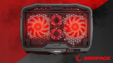 Rampage AD-RC4 Podstawka chłodząca pod laptop gaming czarna LED regulowana