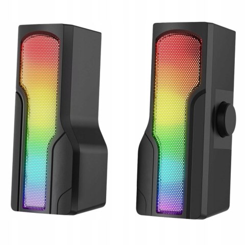 Rampage Arty X13 głośniki gamingowe Bluetooth RGB USB 2x3W kompaktowe