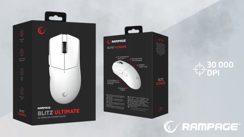Rampage Blitz Ultimate mysz bezprzewodowa gaming PAW3950 30000 DPI biała