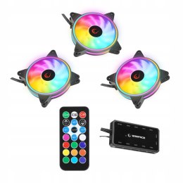 Rampage Coolwind F3 3 wentylatory 120mm ARGB kontroler wydajne ciche