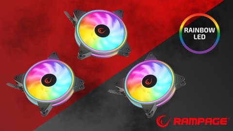 Rampage Coolwind F3 3 wentylatory 120mm ARGB kontroler wydajne ciche