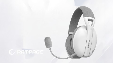 Rampage Crack H11 białe słuchawki gamingowe 7.1 bezprzewodowe mikrofon