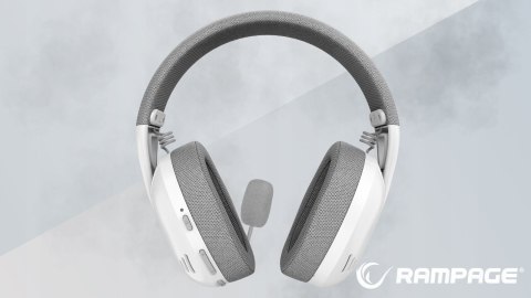 Rampage Crack H11 białe słuchawki gamingowe 7.1 bezprzewodowe mikrofon