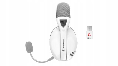 Rampage Crack H11 białe słuchawki gamingowe 7.1 bezprzewodowe mikrofon