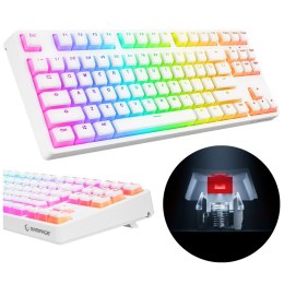 Rampage GHOST Klawiatura mechaniczna TKL biała Huano Red RGB Pudding