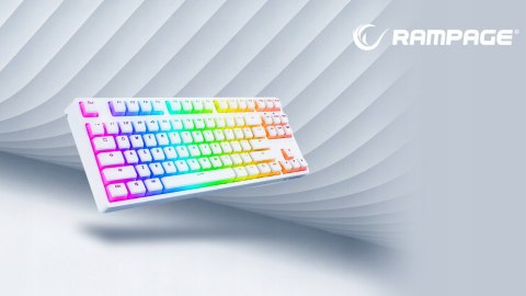 Rampage GHOST Klawiatura mechaniczna TKL biała Huano Red RGB Pudding