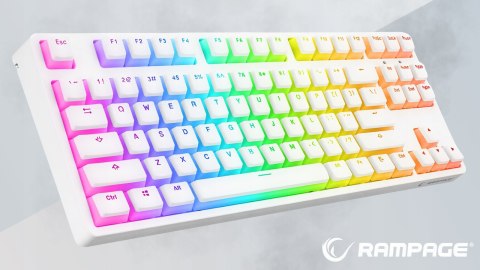 Rampage GHOST Klawiatura mechaniczna TKL biała Huano Red RGB Pudding