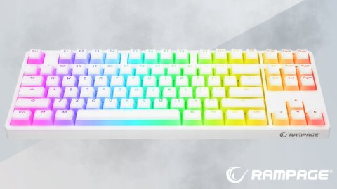 Rampage GHOST Klawiatura mechaniczna TKL biała Huano Red RGB Pudding