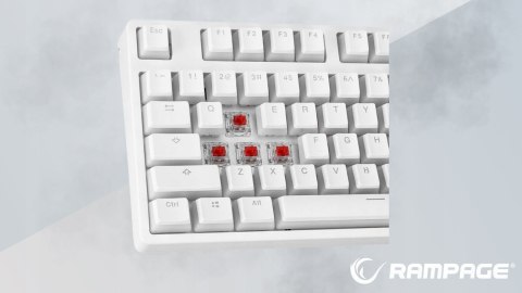 Rampage GHOST Klawiatura mechaniczna TKL biała Huano Red RGB Pudding
