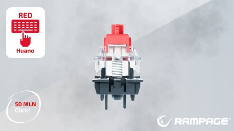 Rampage GHOST Klawiatura mechaniczna TKL biała Huano Red RGB Pudding
