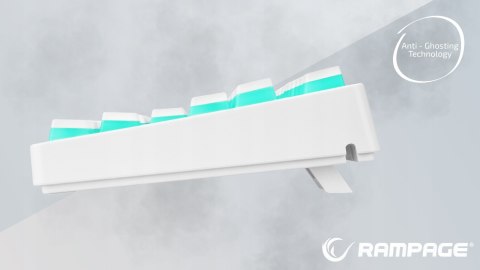 Rampage GHOST Klawiatura mechaniczna TKL biała Huano Red RGB Pudding