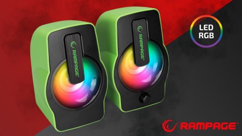 Rampage Głośniki FALSETTO 2.0 gamingowe 6W RGB USB kompaktowe podświetlane