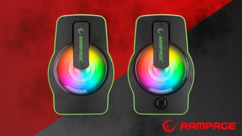 Rampage Głośniki FALSETTO 2.0 gamingowe 6W RGB USB kompaktowe podświetlane
