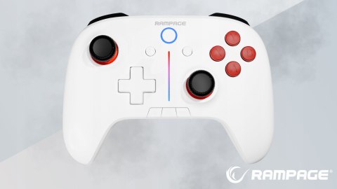 Rampage Hydra Pro kontroler RGB bezprzewodowy pad z stacją ładującą biały