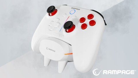 Rampage Hydra Pro kontroler RGB bezprzewodowy pad z stacją ładującą biały