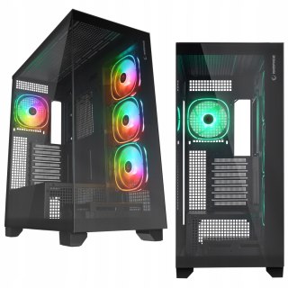Rampage Hydra V1 Obudowa PC Gaming ARGB USB C USB A Czarna