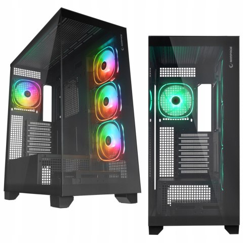 Rampage Hydra V1 Obudowa PC Gaming ARGB USB C USB A Czarna