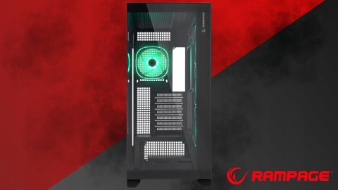 Rampage Hydra V1 Obudowa PC Gaming ARGB USB C USB A Czarna