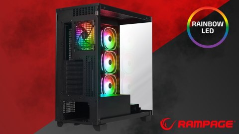 Rampage Hydra V1 Obudowa PC Gaming ARGB USB C USB A Czarna