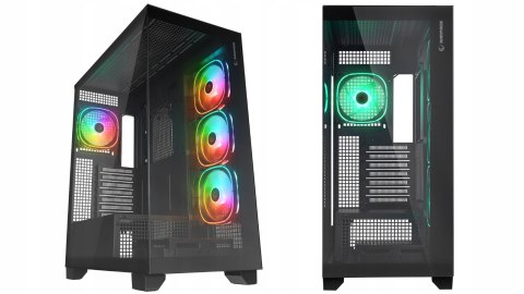 Rampage Hydra V1 Obudowa PC Gaming ARGB USB C USB A Czarna