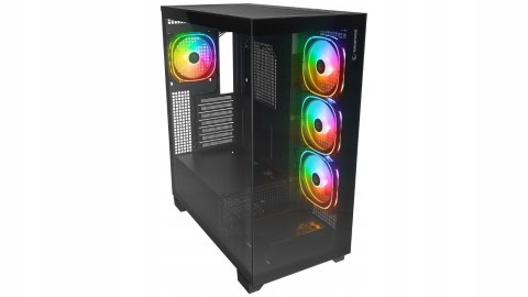 Rampage Hydra V1 Obudowa PC Gaming ARGB USB C USB A Czarna