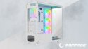 Rampage Hydra V1 Obudowa PC gaming 4x wentylator ARGB USB C USB A hub biały