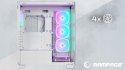 Rampage Hydra V1 Obudowa PC gaming 4x wentylator ARGB USB C USB A hub biały