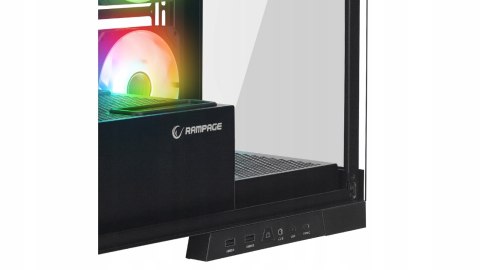 Rampage Hydra V2 Obudowa PC akwarium ARGB czarna panoramiczna gamingowa