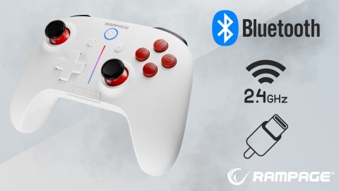 Rampage Hydra kontroler gamingowy bezprzewodowy RGB biały