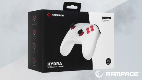 Rampage Hydra kontroler gamingowy bezprzewodowy RGB biały