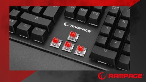 Rampage KB-R86 UMBRA Klawiatura mechaniczna Red Switch RGB czarna gaming