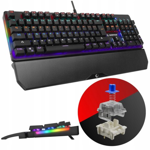 Rampage KB-R86 UMBRA klawiatura mechaniczna gaming RGB Blue Switch czarna