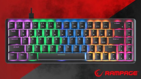 Rampage Klawiatura Mechaniczna REBEL niskoprofilowa gaming podświetlana