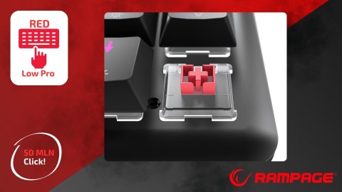 Rampage Klawiatura Mechaniczna REBEL niskoprofilowa gaming podświetlana