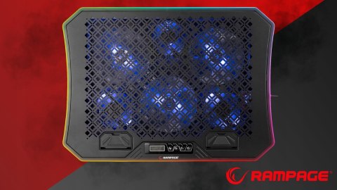 Rampage METAFOR Podkładka chłodząca pod laptopa 10 19 cali RGB USB cicha