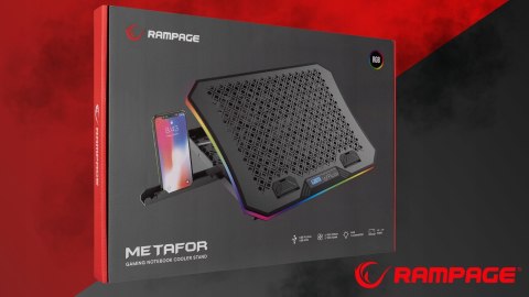 Rampage METAFOR Podkładka chłodząca pod laptopa 10 19 cali RGB USB cicha