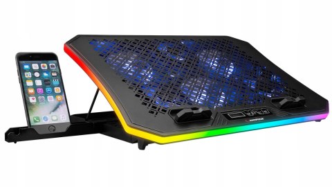 Rampage METAFOR Podkładka chłodząca pod laptopa 10 19 cali RGB USB cicha