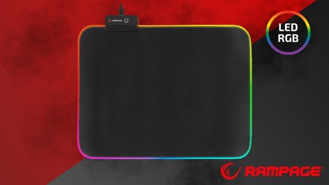 Rampage MP-21 podkładka gamingowa pod mysz RGB 25x33cm czarna komfortowa