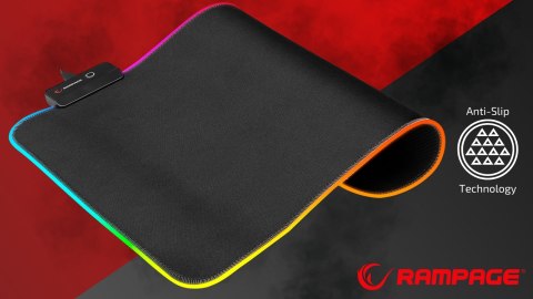 Rampage MP-21 podkładka gamingowa pod mysz RGB 25x33cm czarna komfortowa