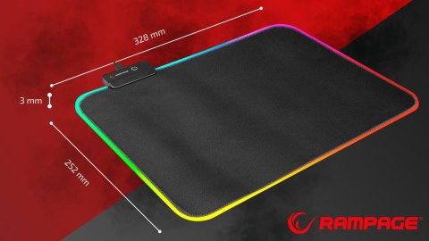 Rampage MP-21 podkładka gamingowa pod mysz RGB 25x33cm czarna komfortowa