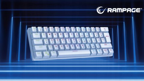 Rampage Plower K60 Klawiatura Mechaniczna biała gamingowa RGB Blue Switch