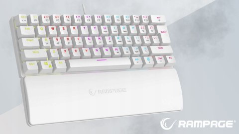 Rampage Plower K60 Klawiatura Mechaniczna biała gamingowa RGB Blue Switch