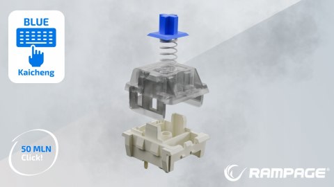 Rampage Plower K60 Klawiatura Mechaniczna biała gamingowa RGB Blue Switch