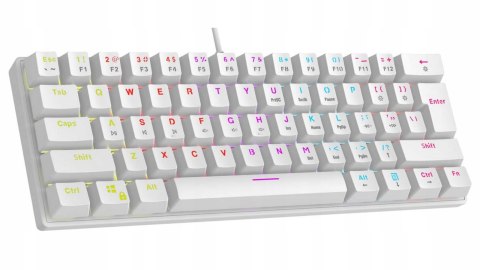 Rampage Plower K60 Klawiatura Mechaniczna biała gamingowa RGB Blue Switch