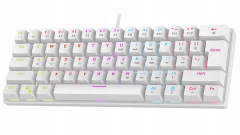 Rampage Plower K60 Klawiatura Mechaniczna biała gamingowa RGB Blue Switch