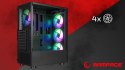 Rampage SHIVA Obudowa PC hartowane szkło 4x 120mm Rainbow czarna