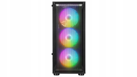 Rampage SHIVA Obudowa PC hartowane szkło 4x 120mm Rainbow czarna