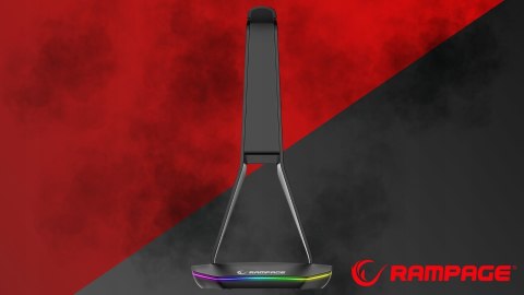 Rampage Tower T14 Stojak na słuchawki gaming RGB hub 2x USB stabilny czarny