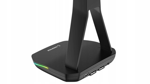 Rampage Tower T14 Stojak na słuchawki gaming RGB hub 2x USB stabilny czarny
